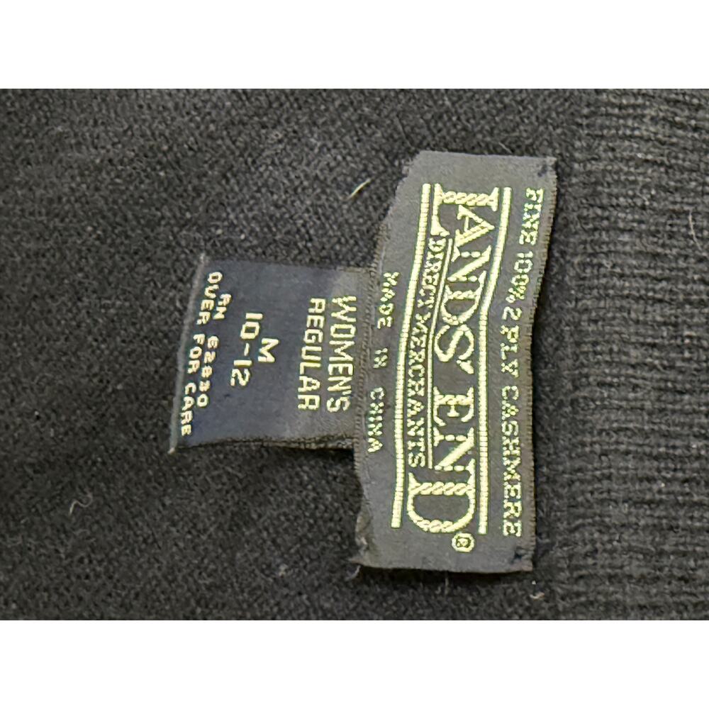 Vintage Lands End Fine 100% 2 Ply Cashmere Sweater Vest Medium Navy button - Picture 4 of 4